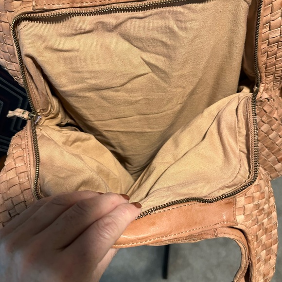 Leather Woven Tan Hobo Bag, NWT - Picture 5 of 6